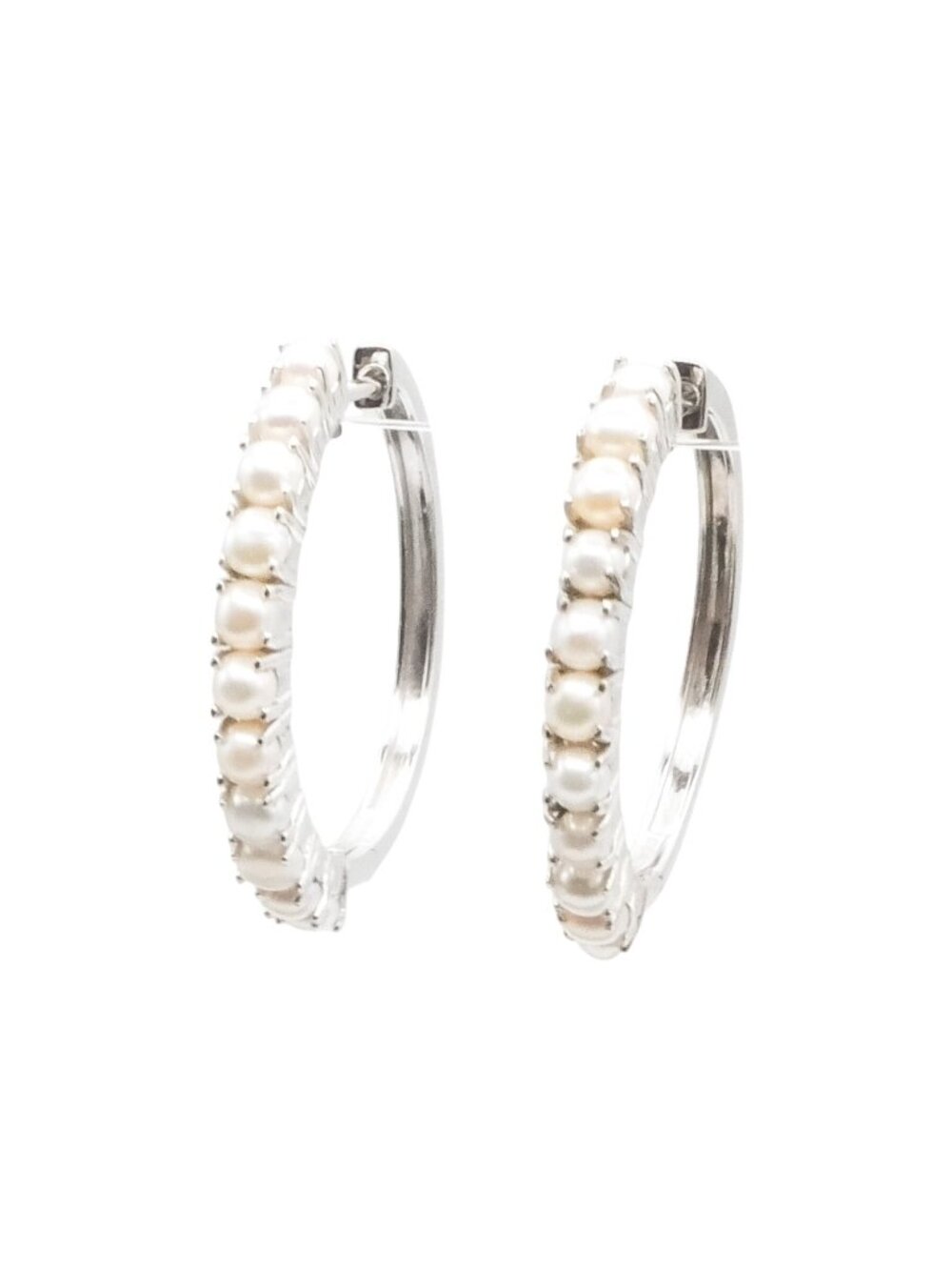 D’Joy Freshwater Pearl Sterling Silver Hoop Earrings 1.25 Inches
